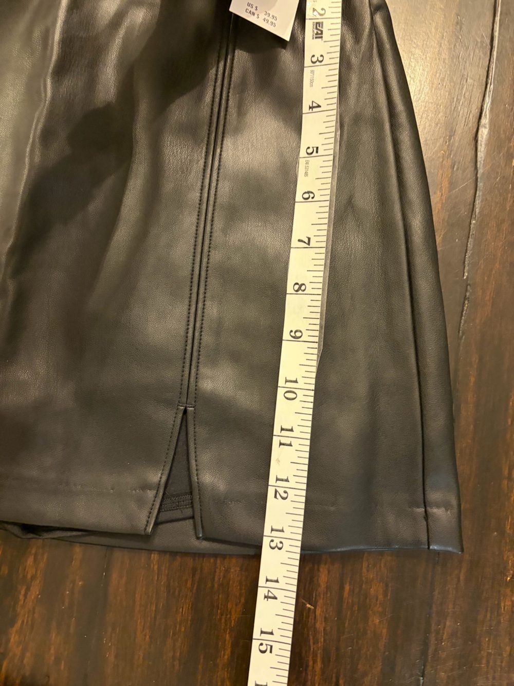 NWT ✨ Hollister Black Faux Leather Mini Skirt with Front Slit women’s size XS - Picture 7 of 8